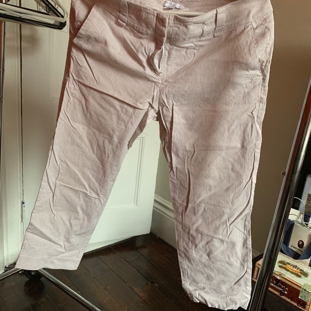 NY & Co. cotton/stretch seersucker pants
